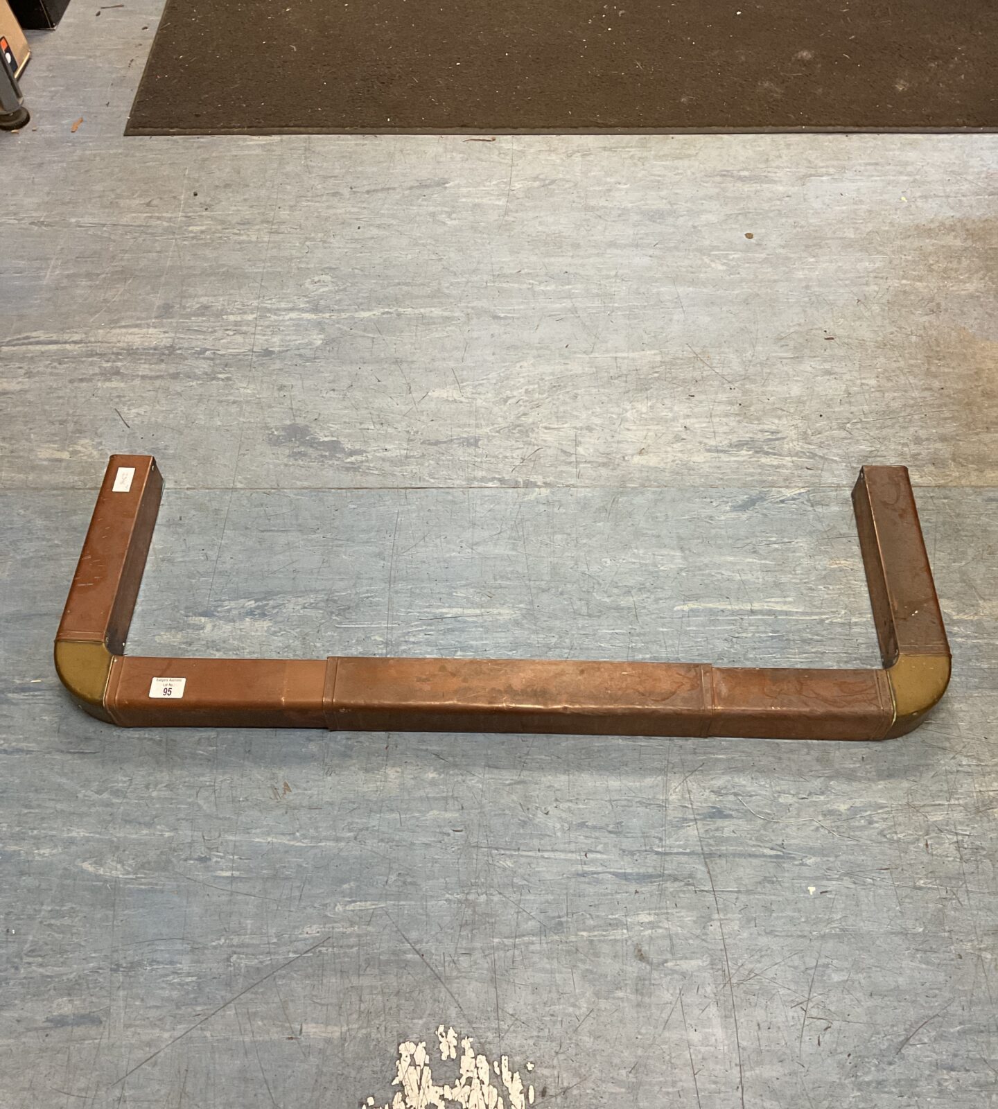 Vintage copper & brass extending fireplace fender