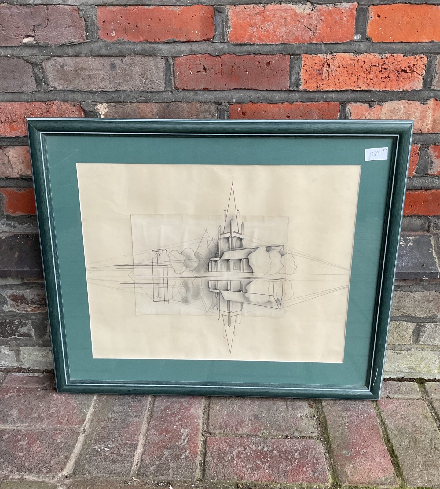 Original abstract artwork of marlows all saints church & bridge