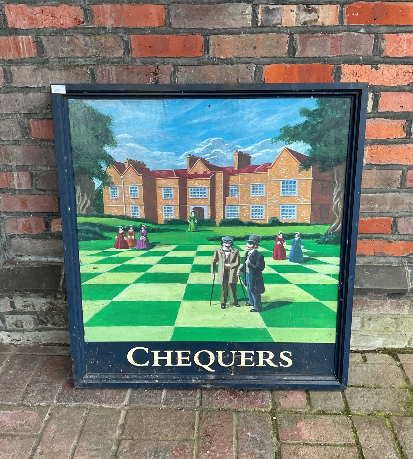 Large Chequers double sided pub sign (from the chequers pub in prestwood)