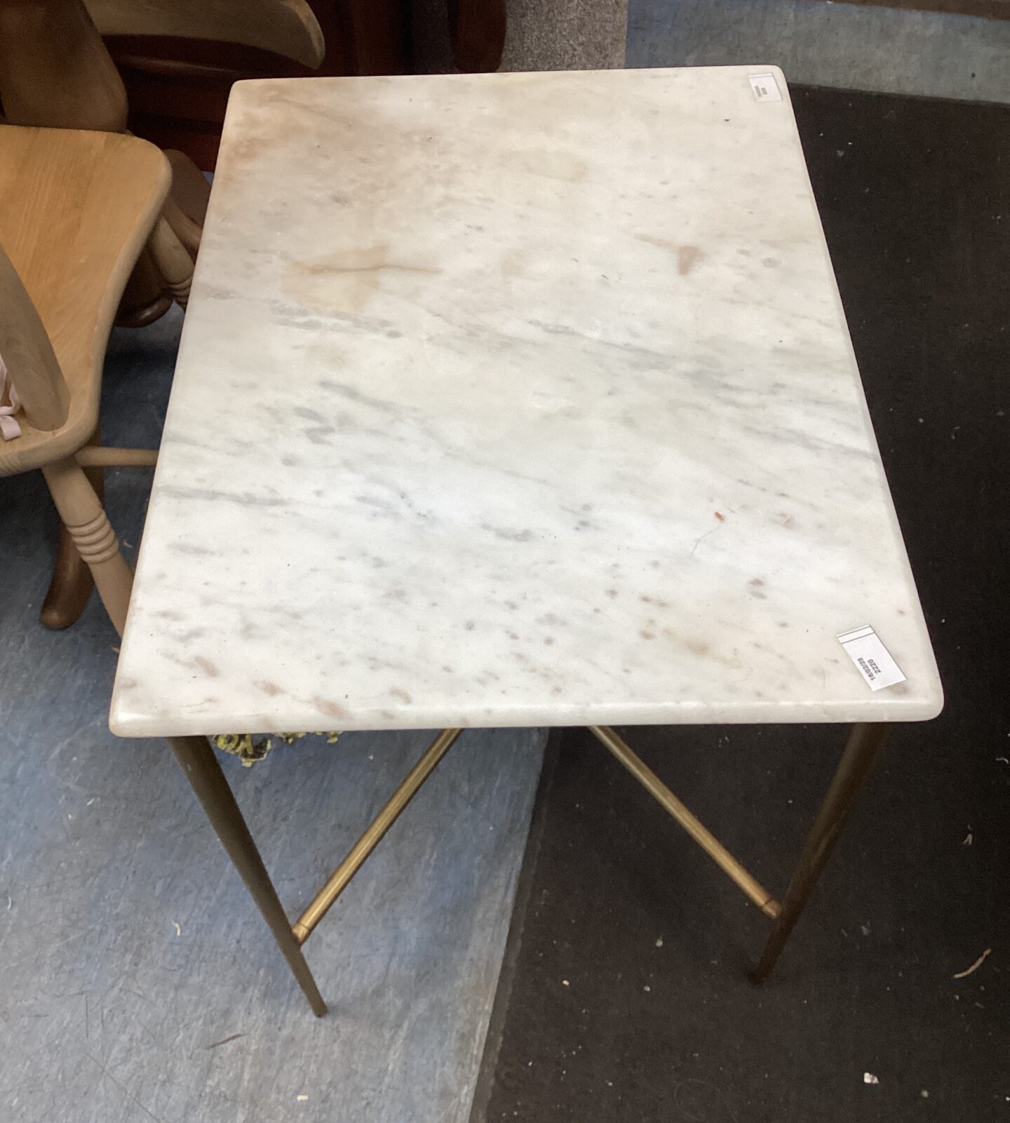 Marble topped side table 24”x18”x23”