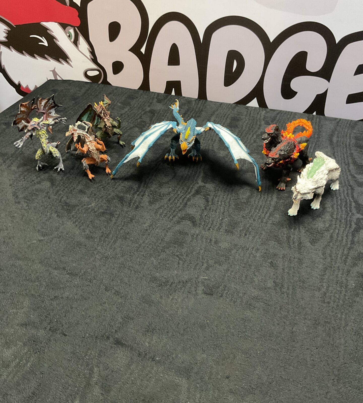 Six schleich dragons and dogs inc hellhound and eldrafo dragon