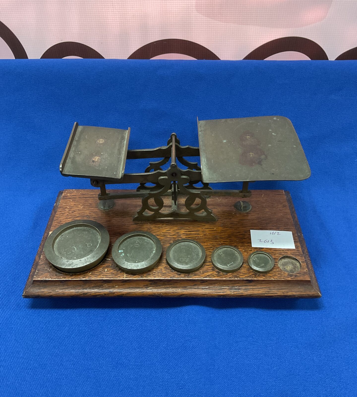 Vintage set of post office letter scales