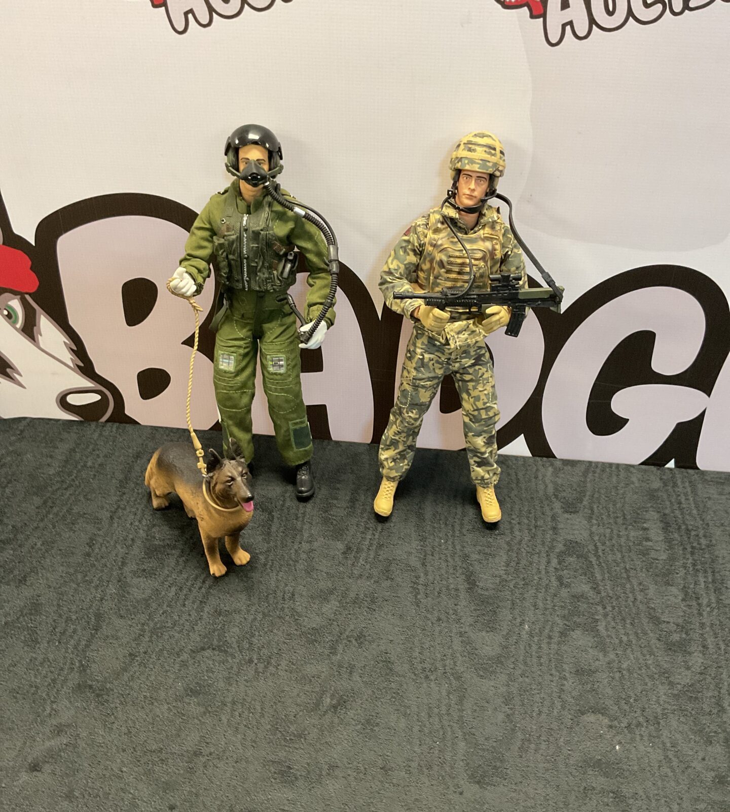 Two character options HM forces military figures with guard dog