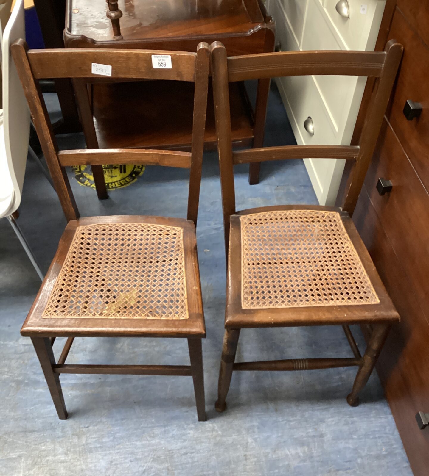 Two vintage rattan chairs