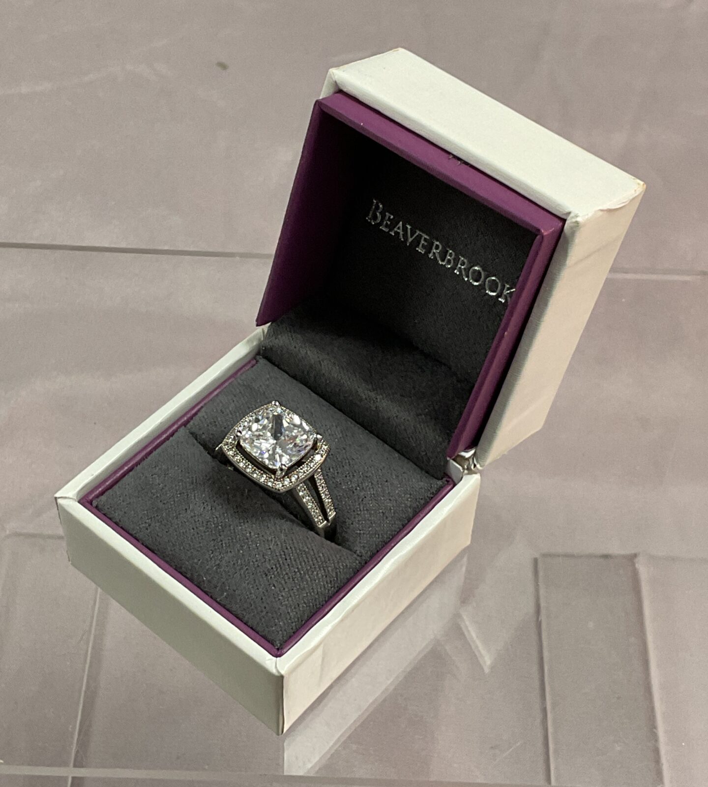 Beaverbrooks 925 silver cubic zirconia ring size N