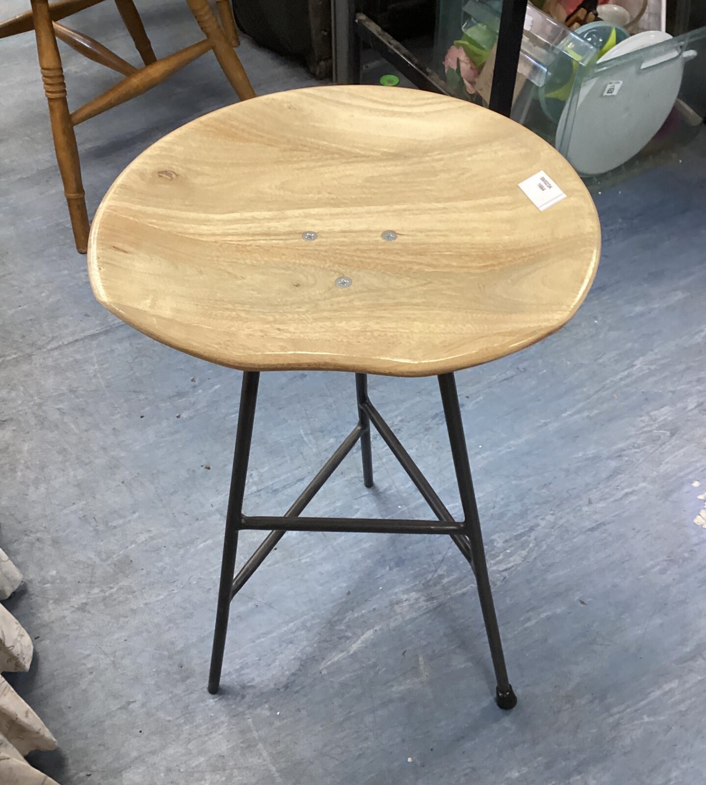 Wooden topped stool