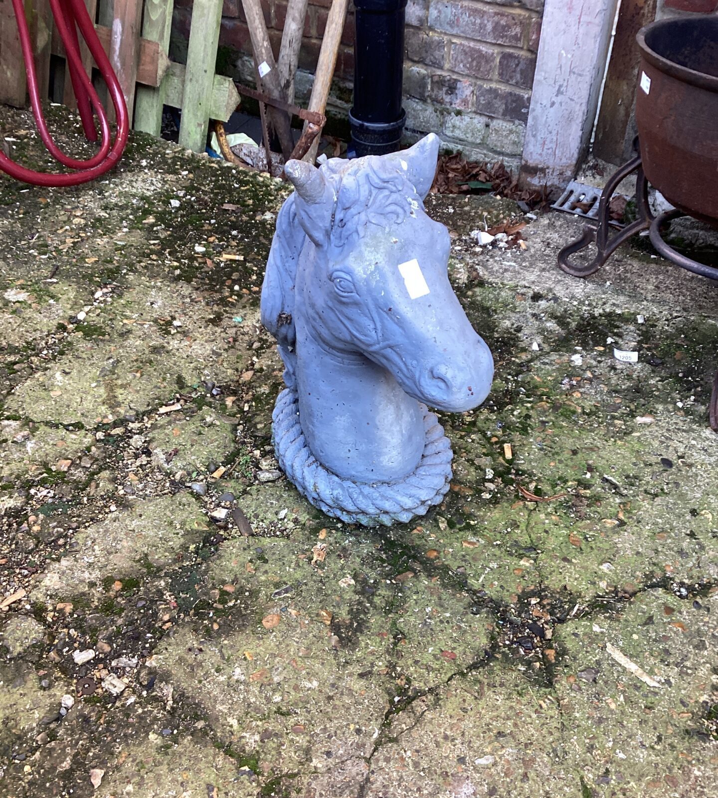 Horse head garden ornament