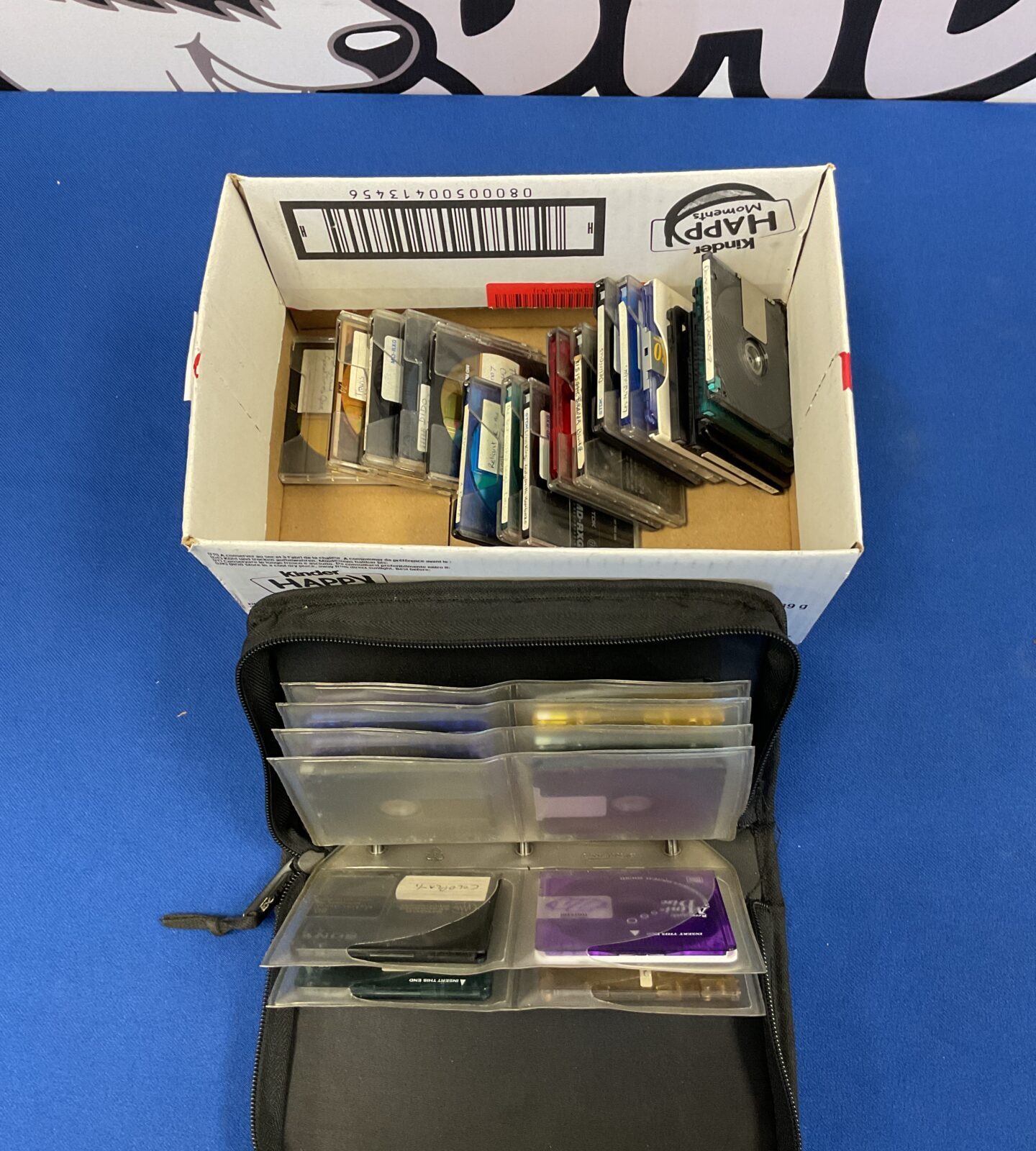 Box of recorded minidiscs