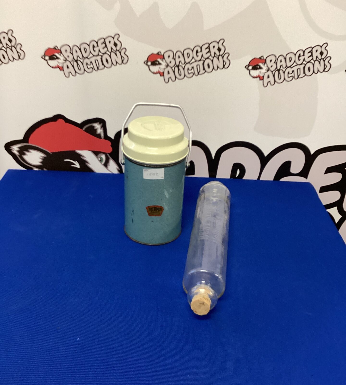 Vintage Thermos Flask with glass rolling pin