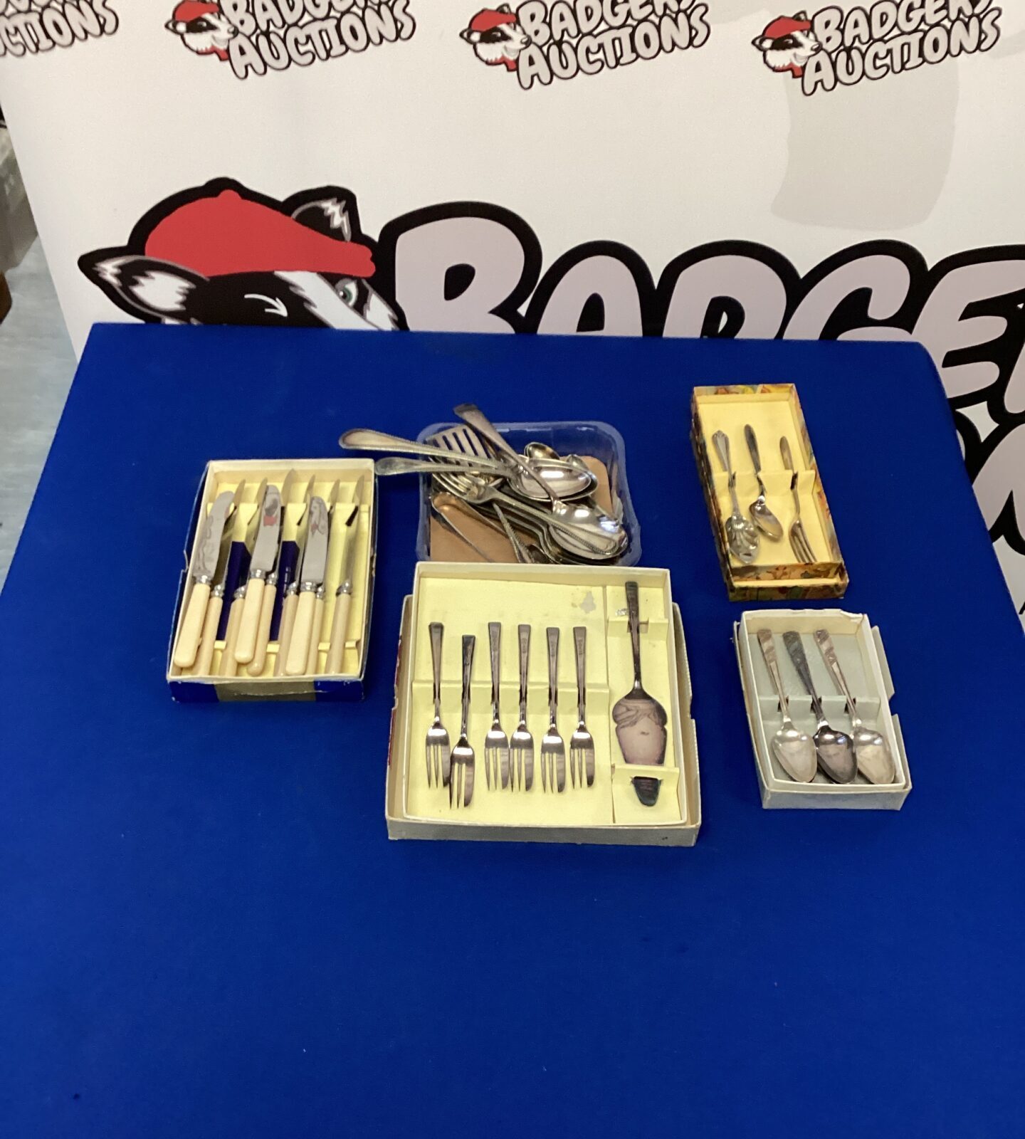 Selection of Silverplate Cutlery inc cake forks and slice