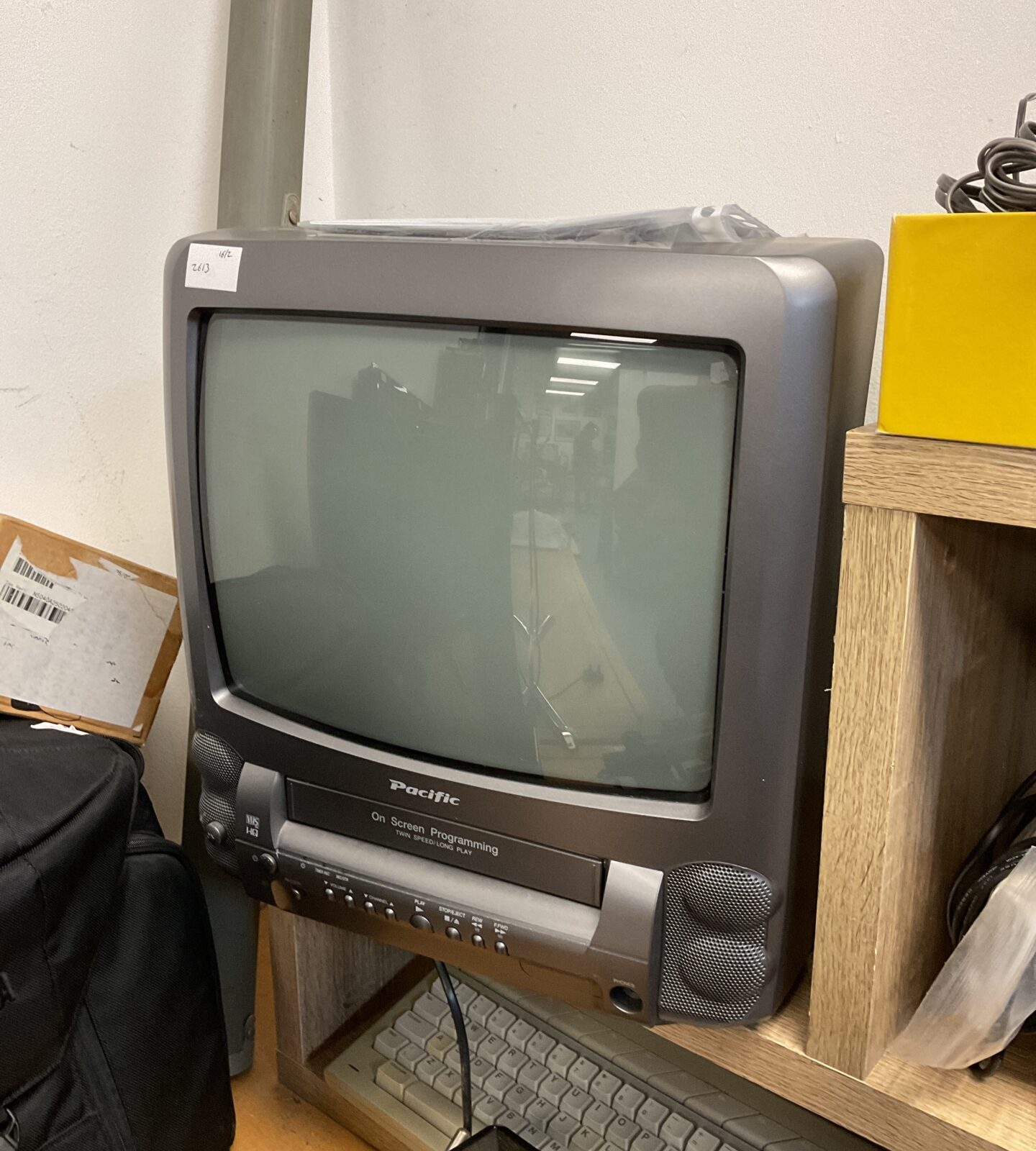 Pacific crt tv with built in vhs player