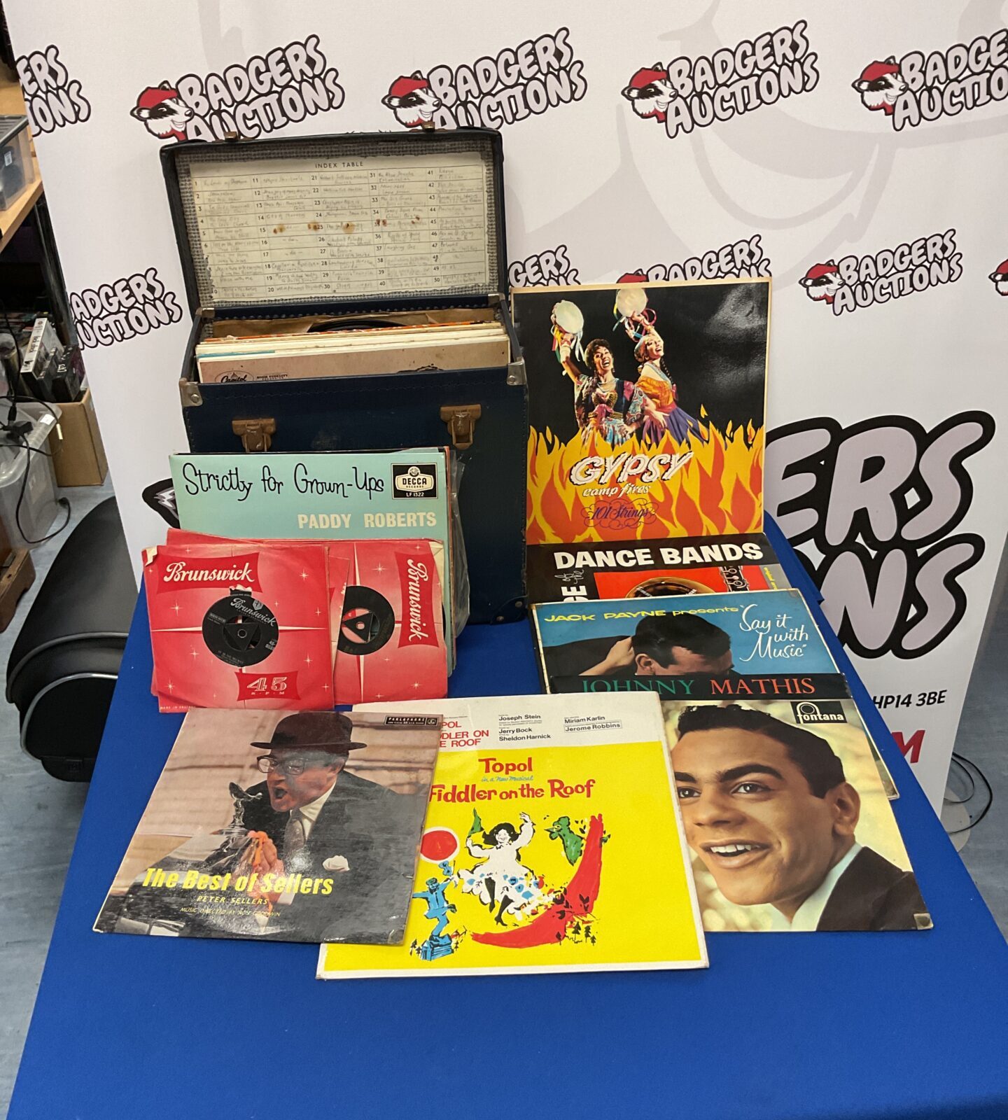 Case of 12” vinyl records in case