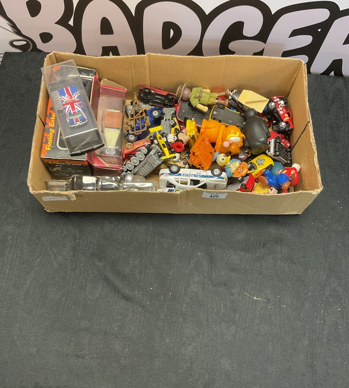 Box of mixed diecasts and toys inc corgi, matchbox and hotwheels