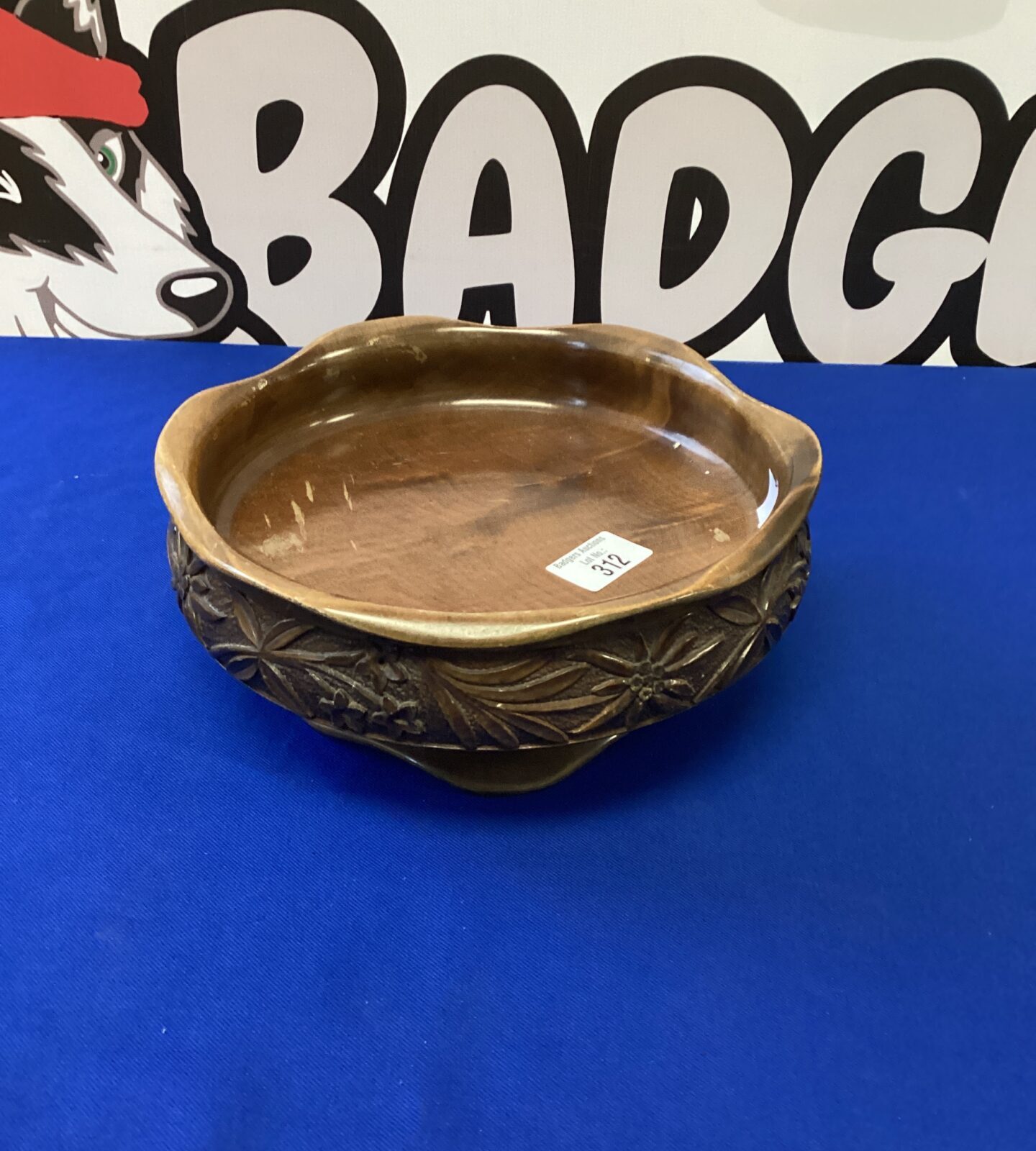 Wood  Carved Musical Fruit Bowl by M Schalb