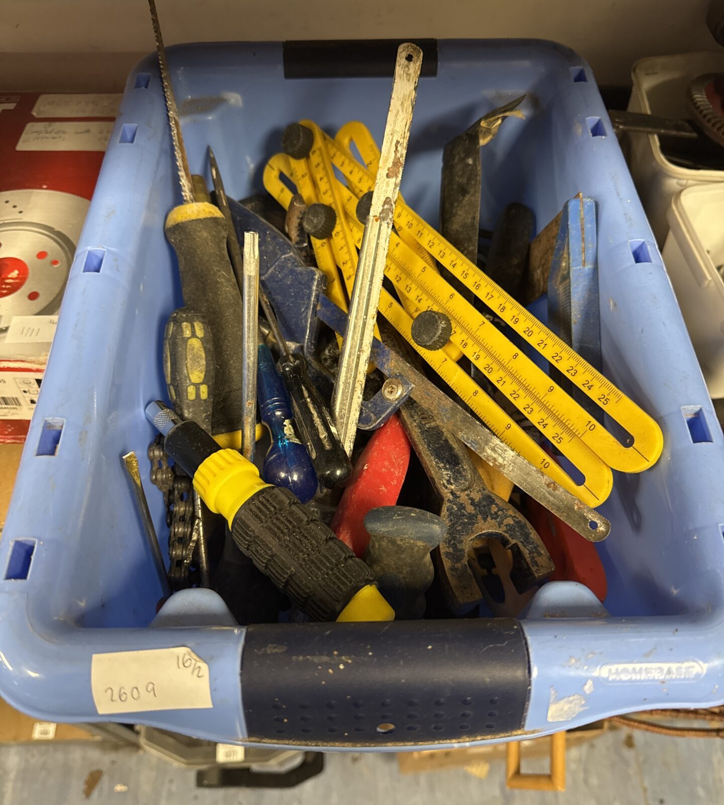 Box of mixed tools & hardware