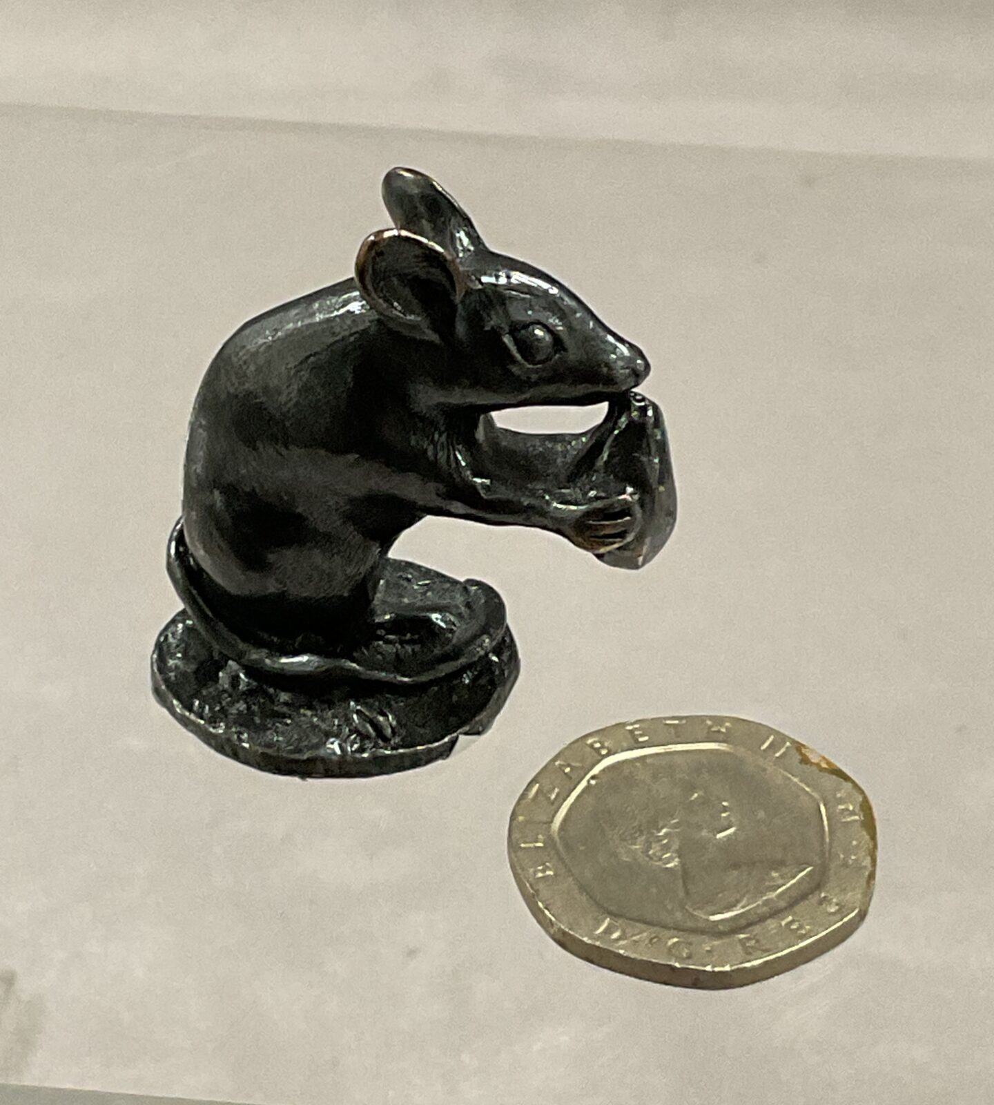 Small bronze rat figure signed W R L