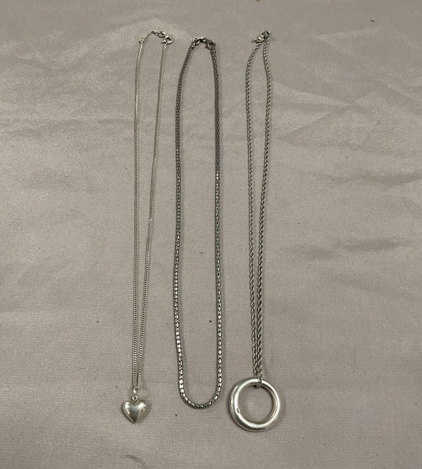 Three 925 Silver Necklaces