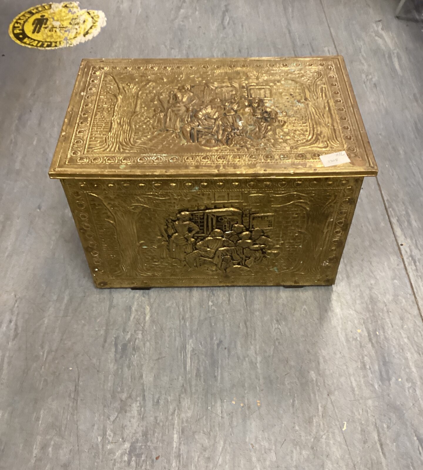 Vintage copper fire side box