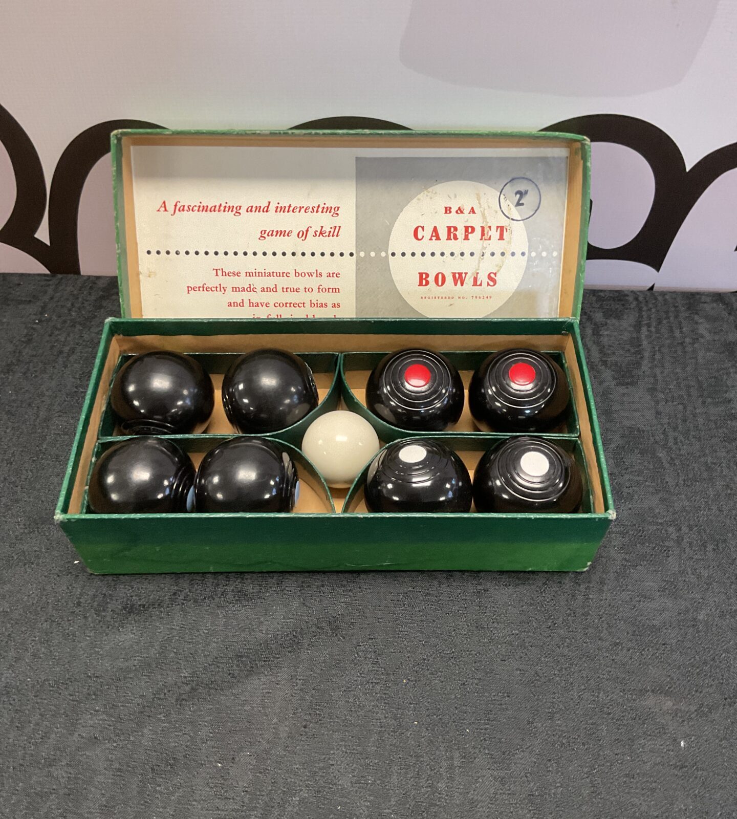 Vintage B & A carpet bowls