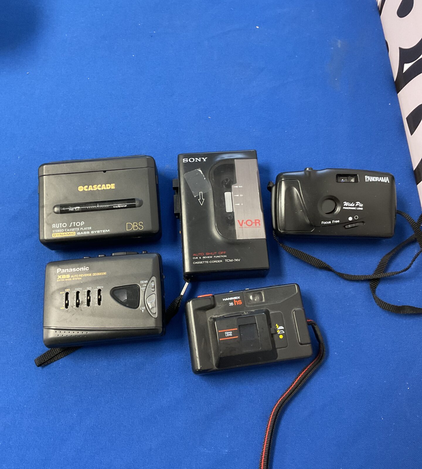 Selection of walkmans & cameras including sony