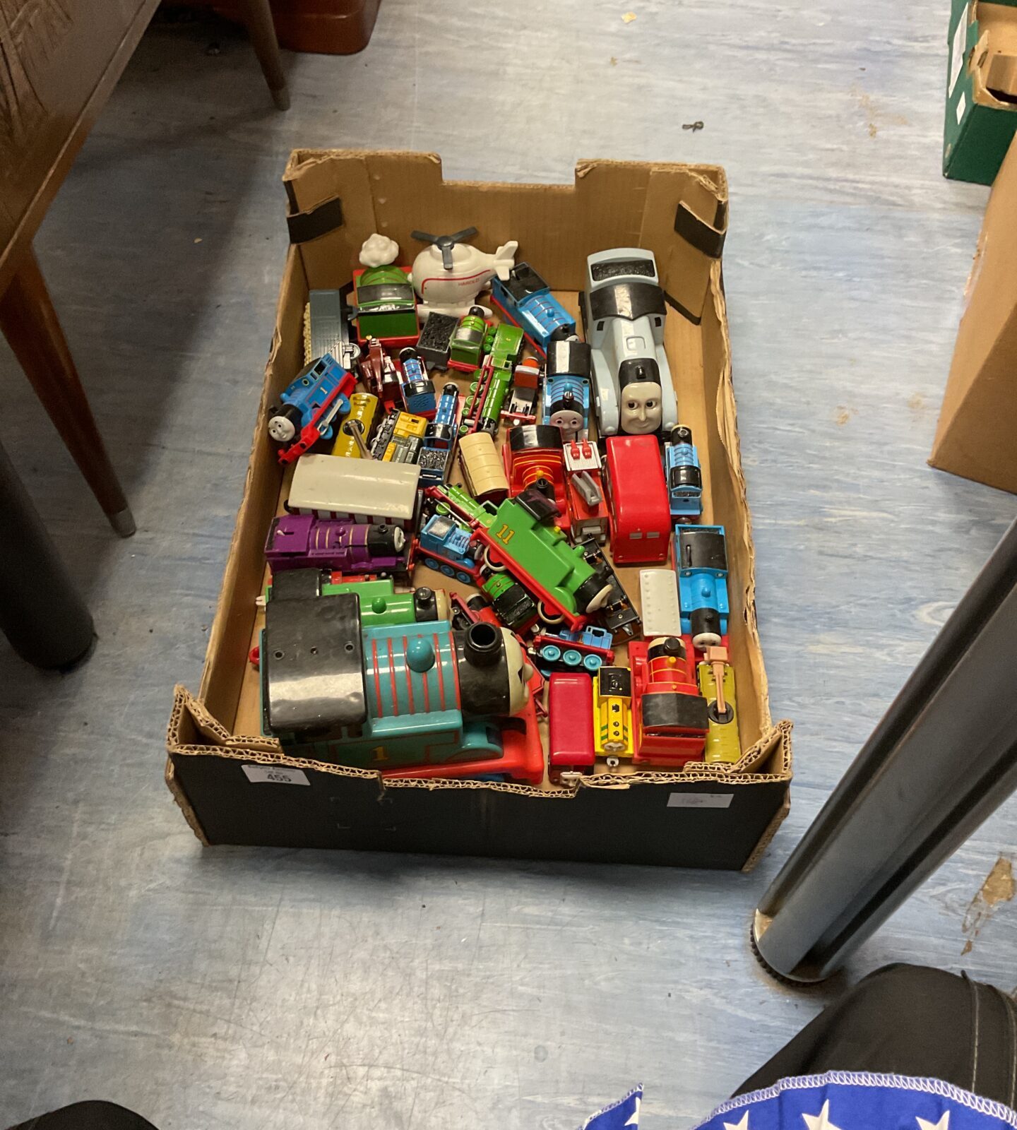 Tray of mixed thomas the tank engine trains