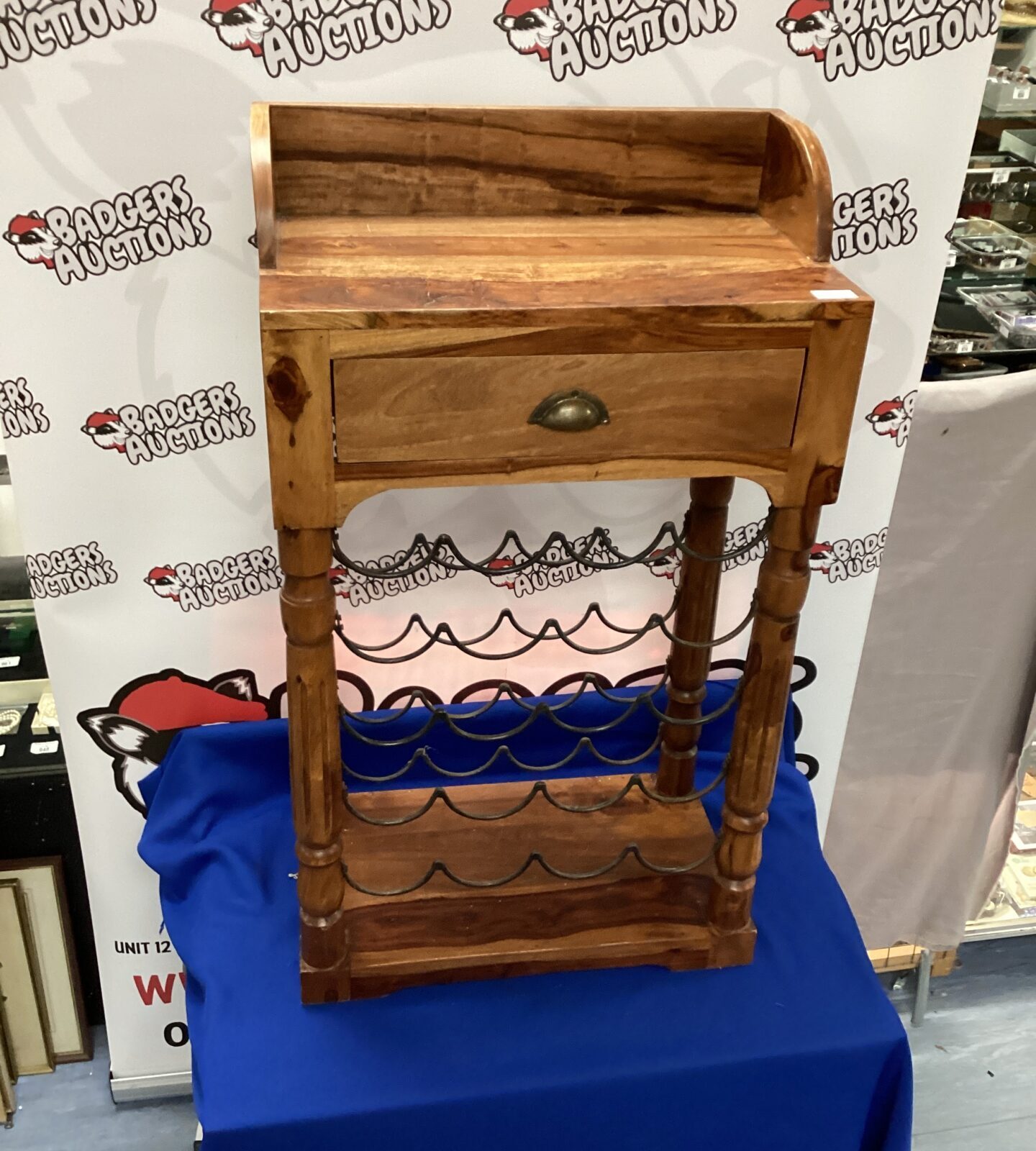 Medium Oak wine table with win rack