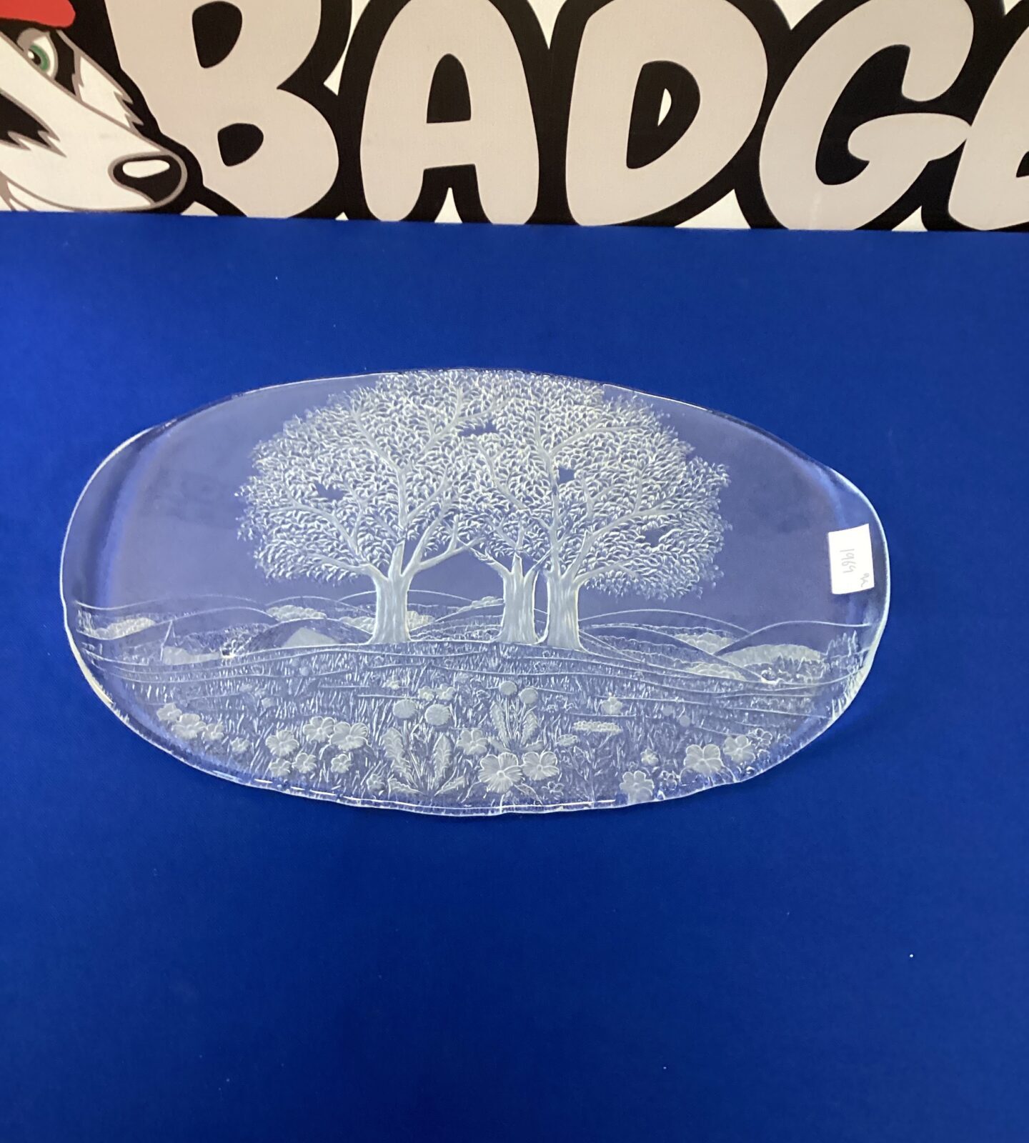 Etched Glass Serving Tray