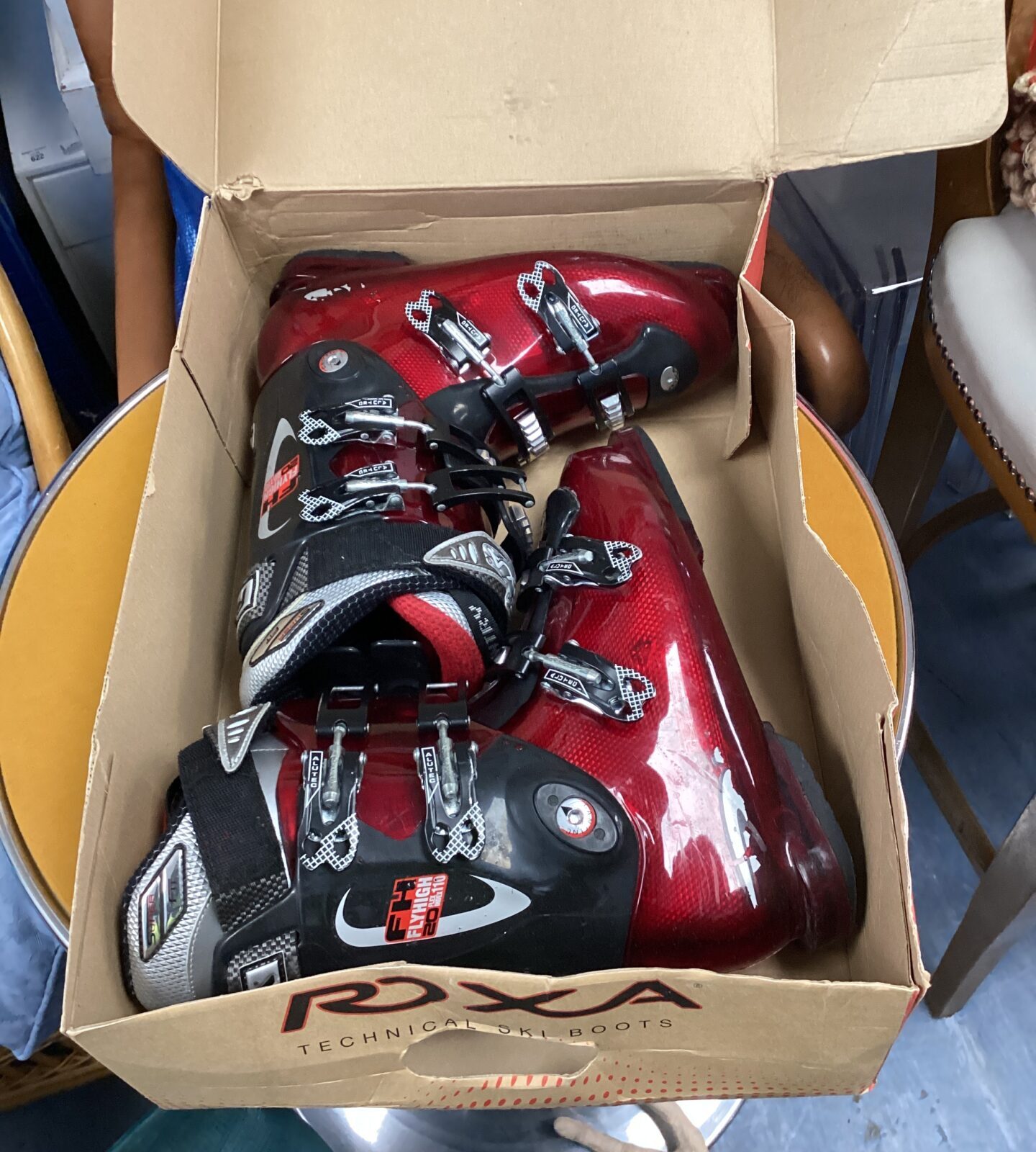 Pair of roxa technical ski boots size 9