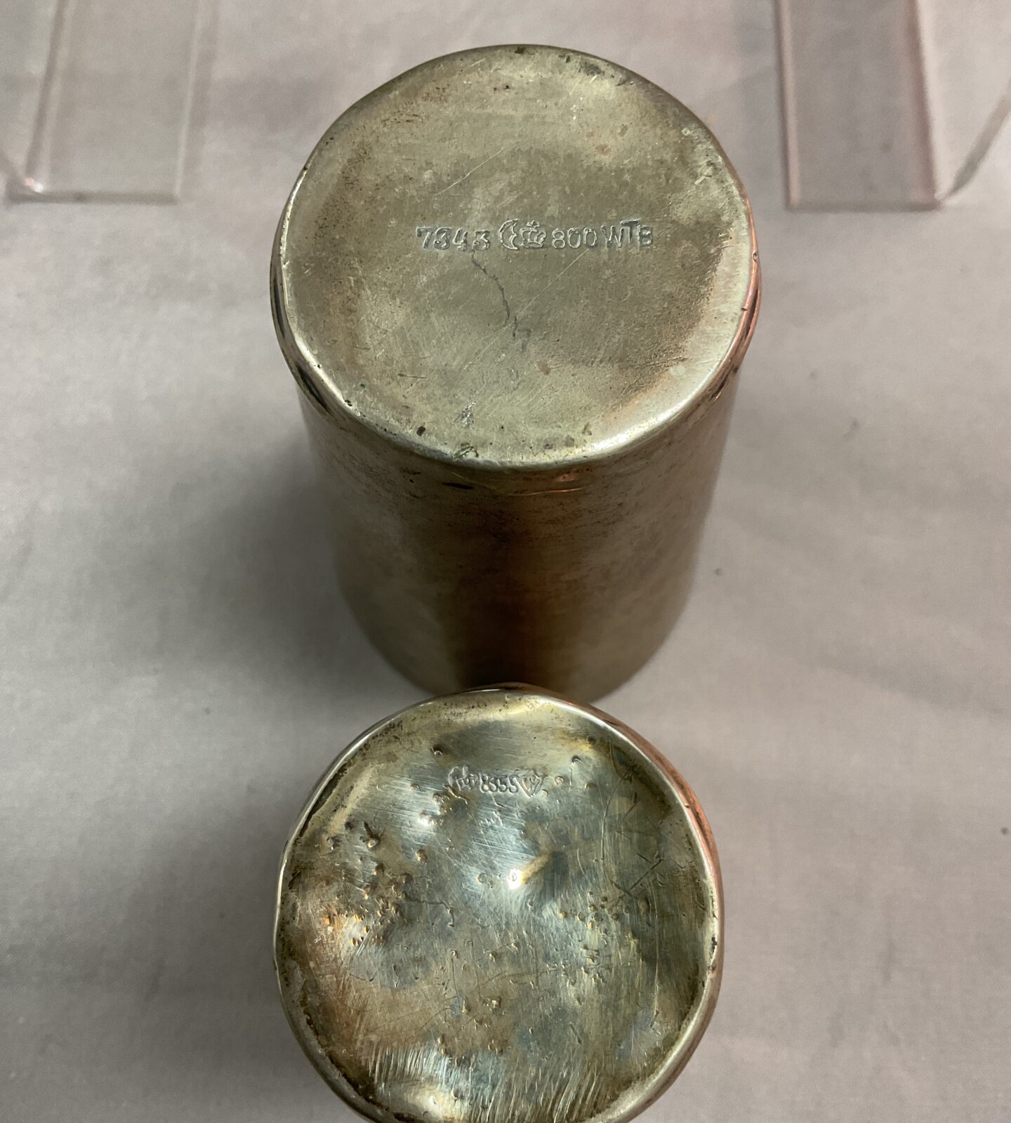 Two continental silver cups 800 and 835  100g gross - Image 2