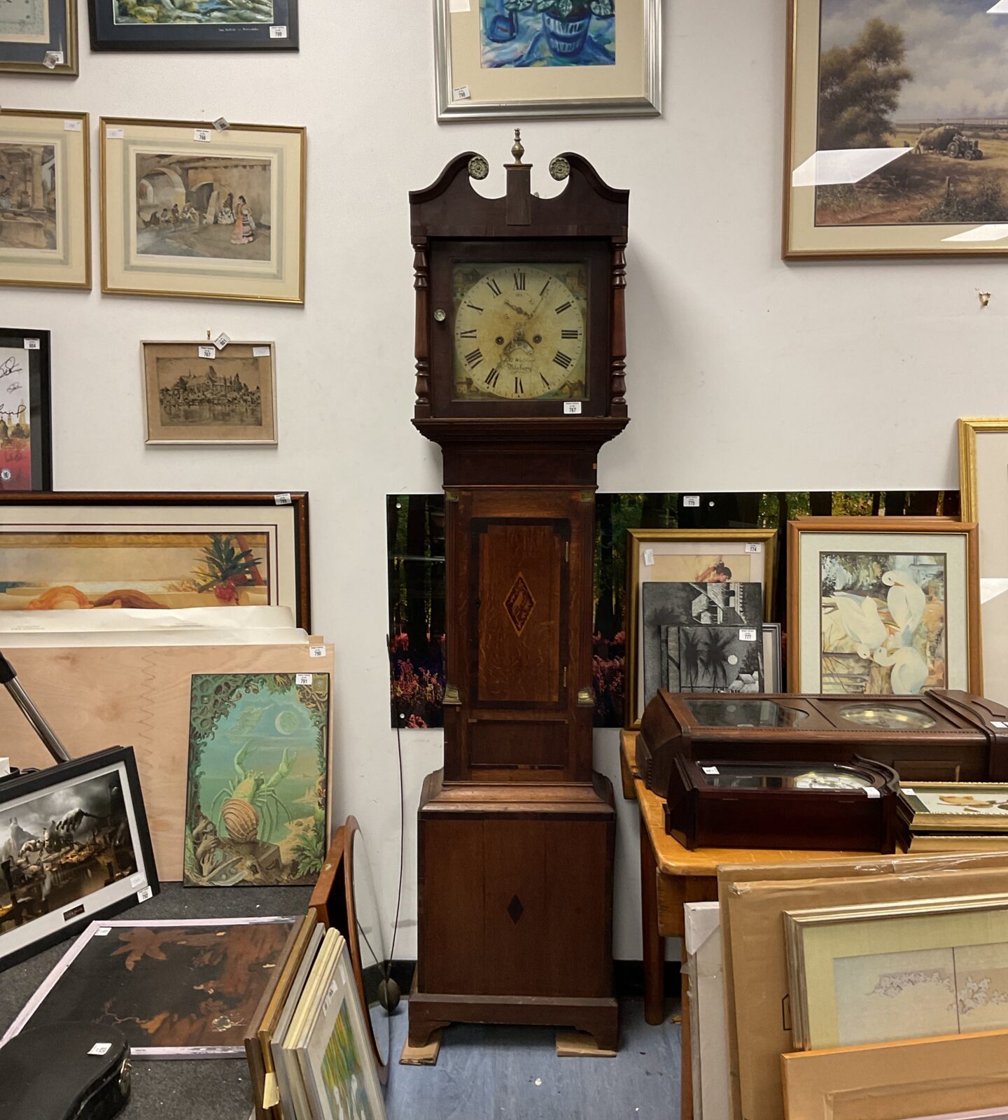 J g walford banbury antique grandfather clock