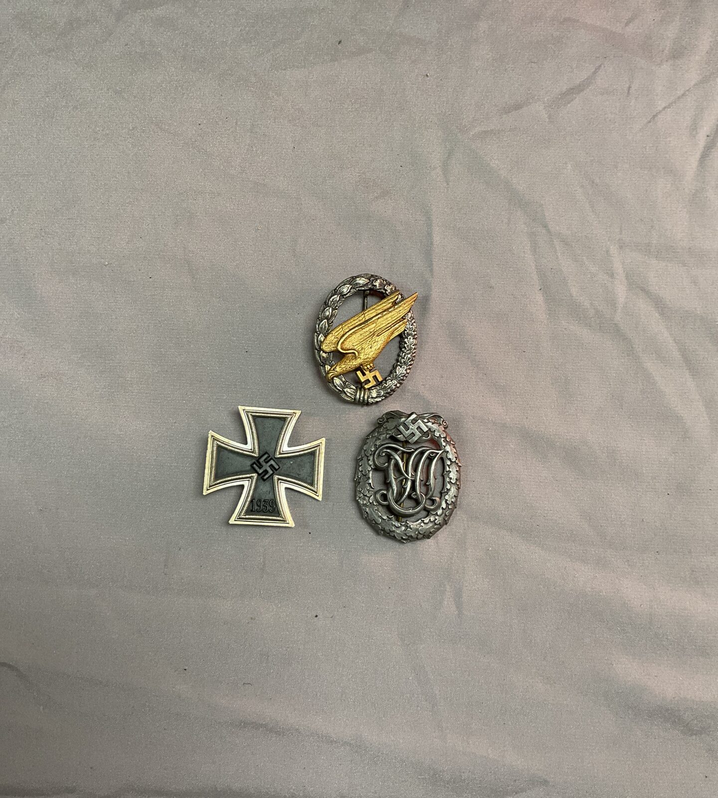 Three WW2 German pin badges