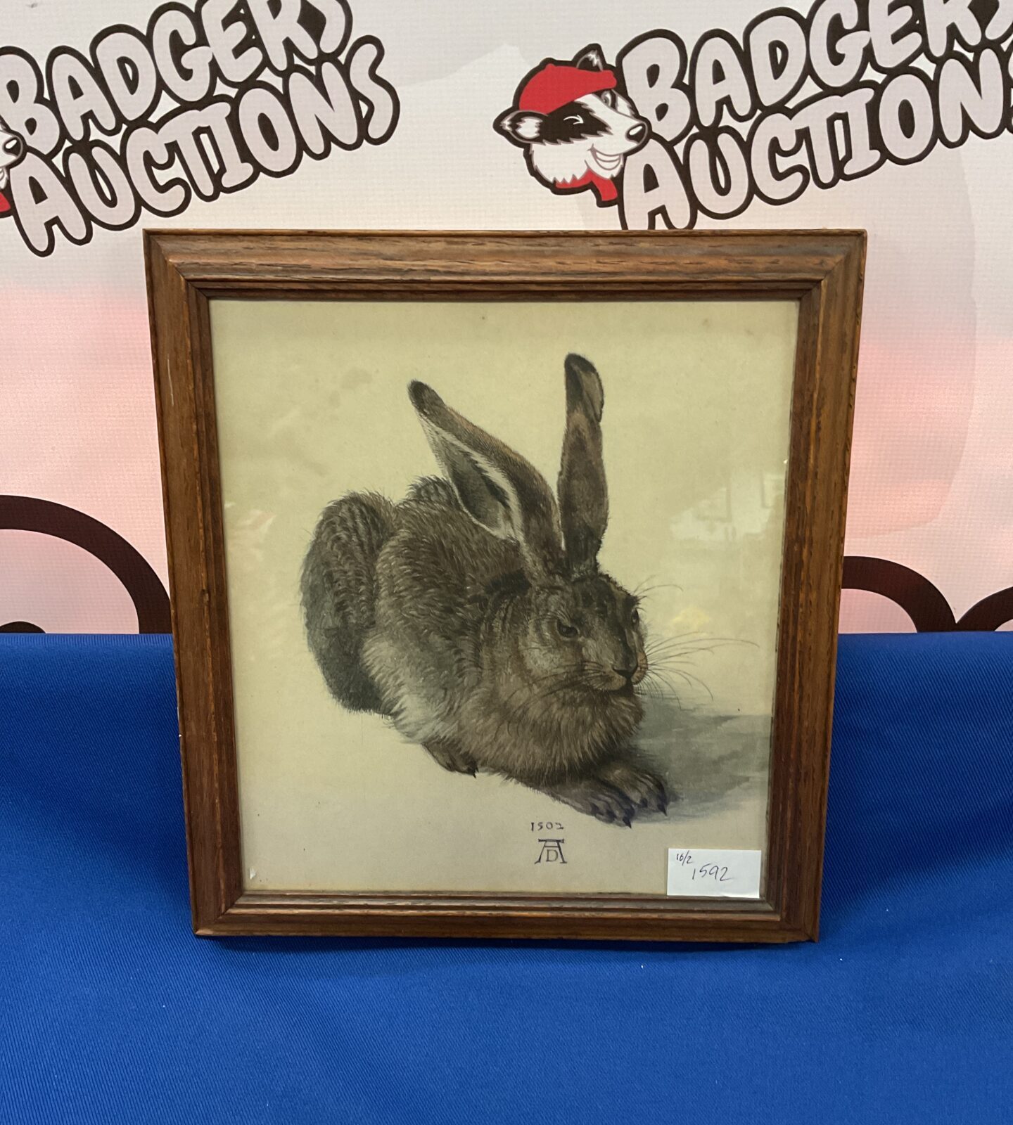 Antique framed print of albert durers a young hare