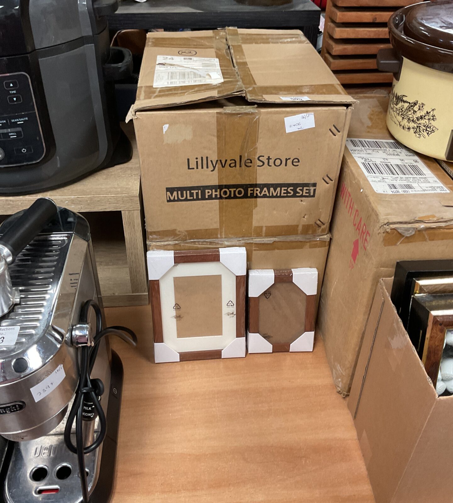 Two boxes of lillyvale wood style new photoframes