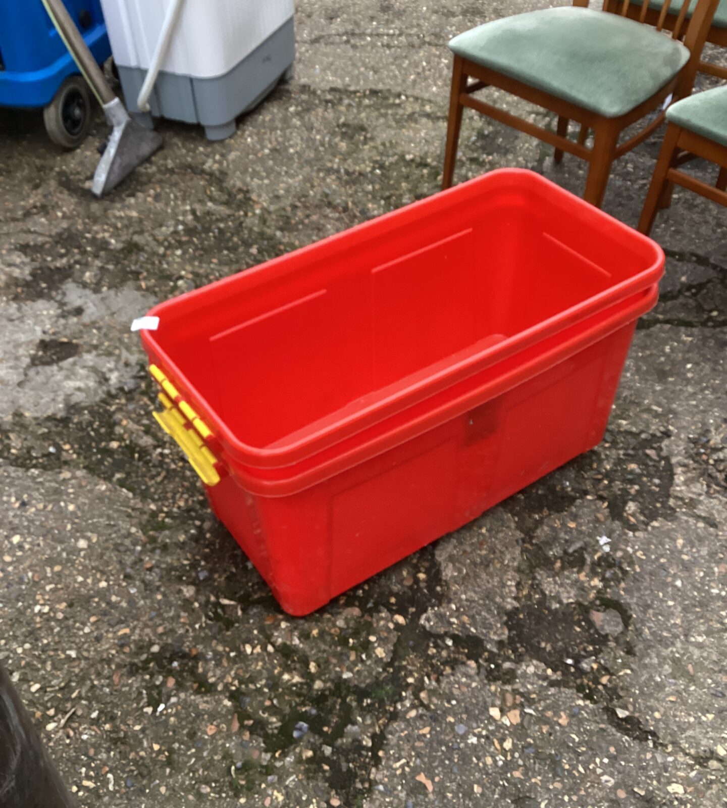 Two Red storage Boxes