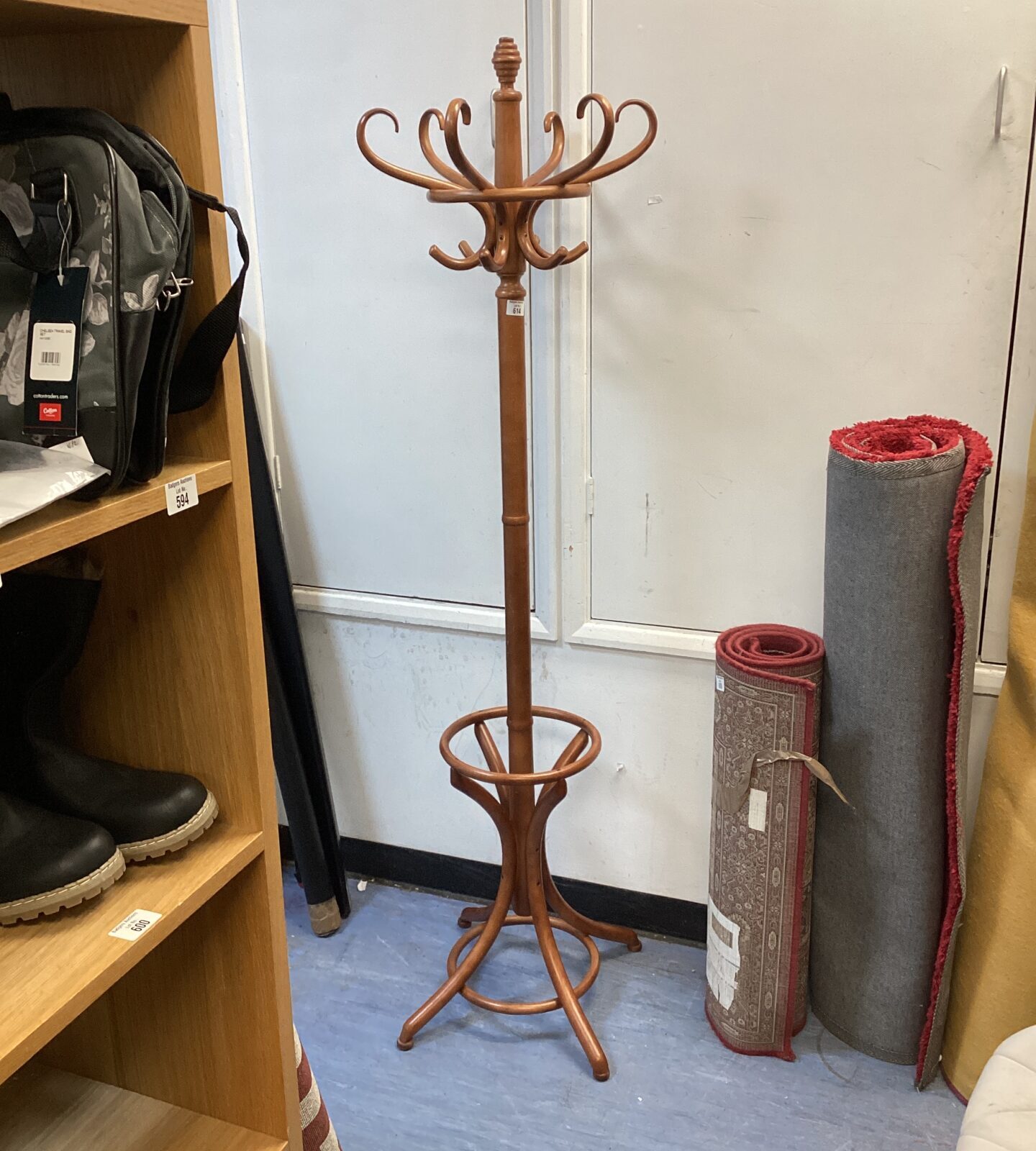 Floor standing coat, hat & umbrella stand