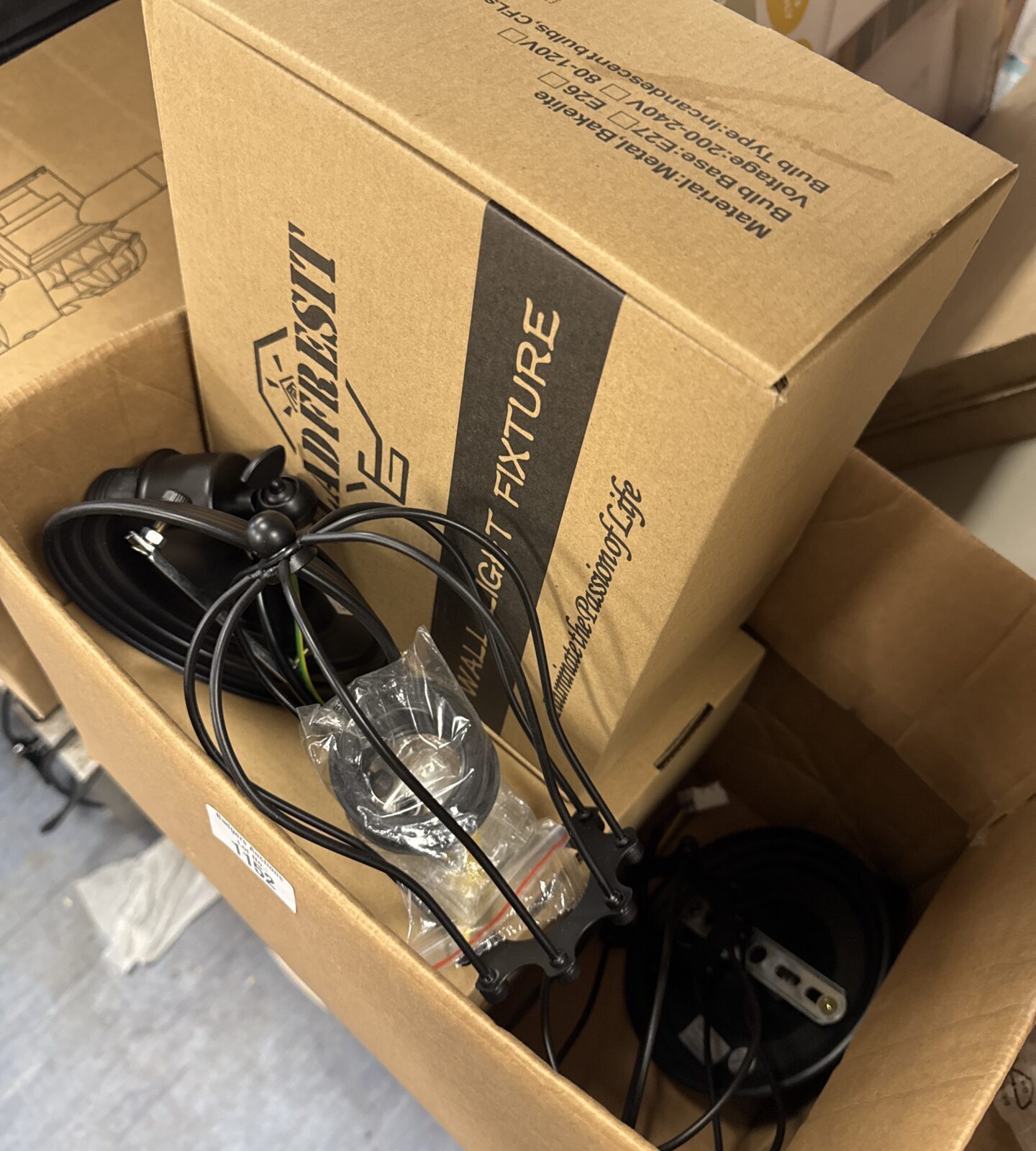 Box of new wall lights