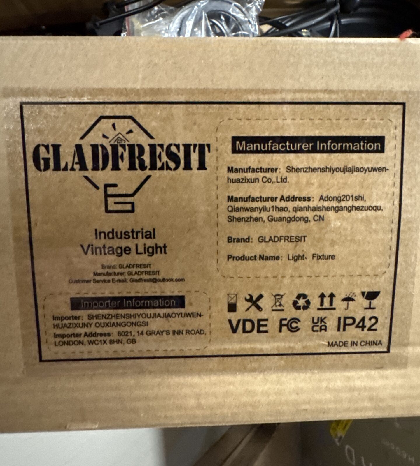 Box of new wall lights - Image 2