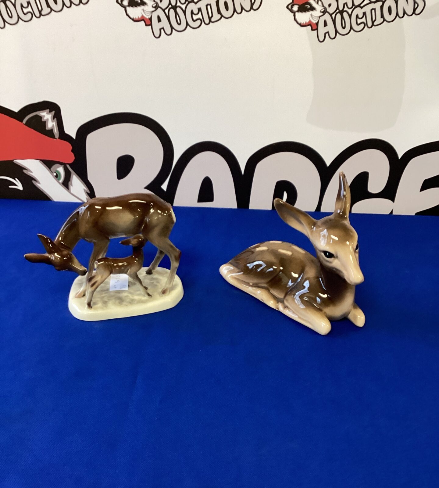 Two Porcelain Deer Figurines