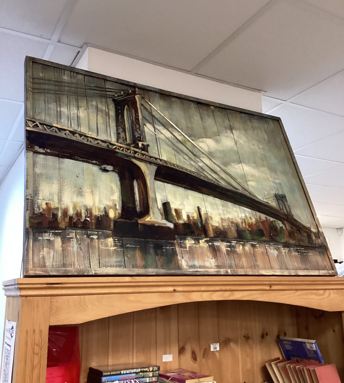 large 3d effect artwork of brooklyn bridge