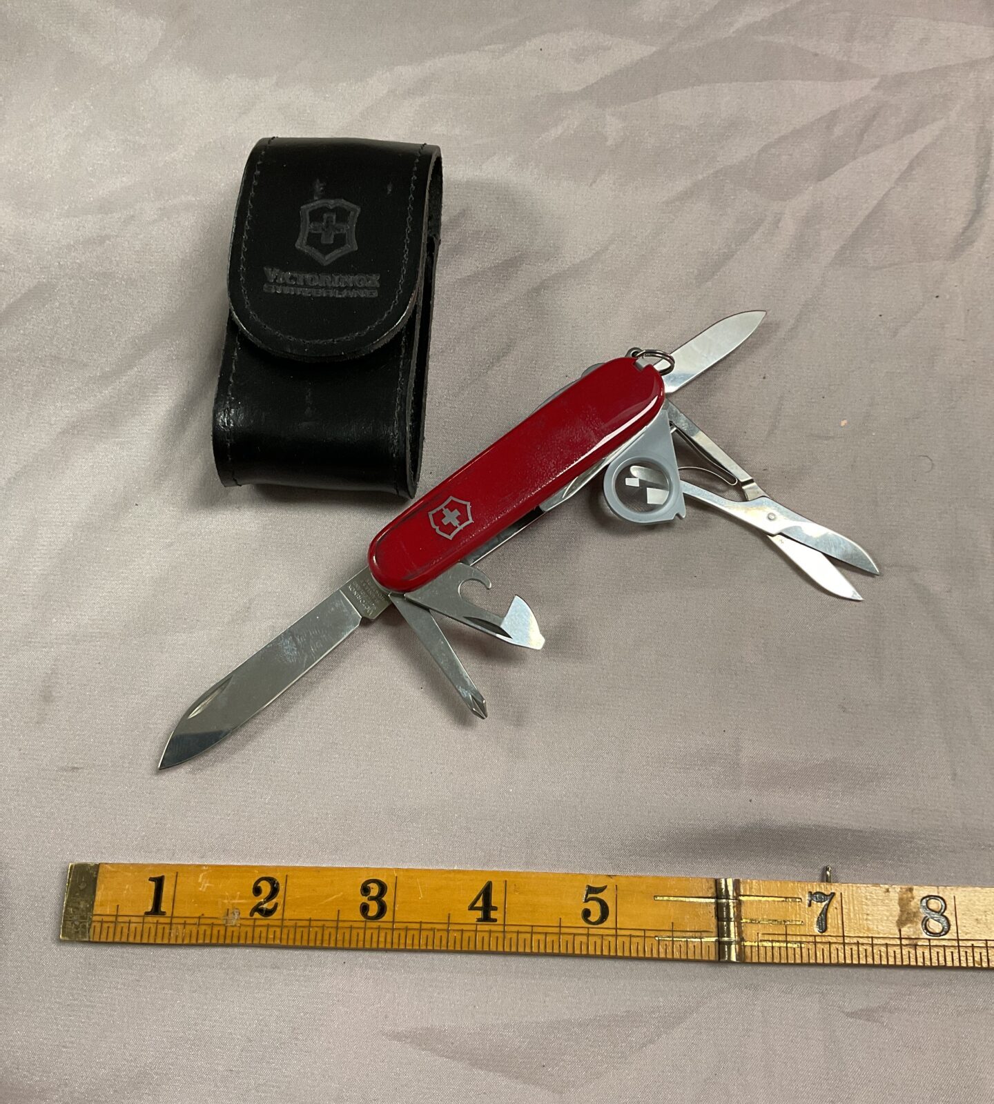 Victorinox Swiss Army knife in leather belt pouch