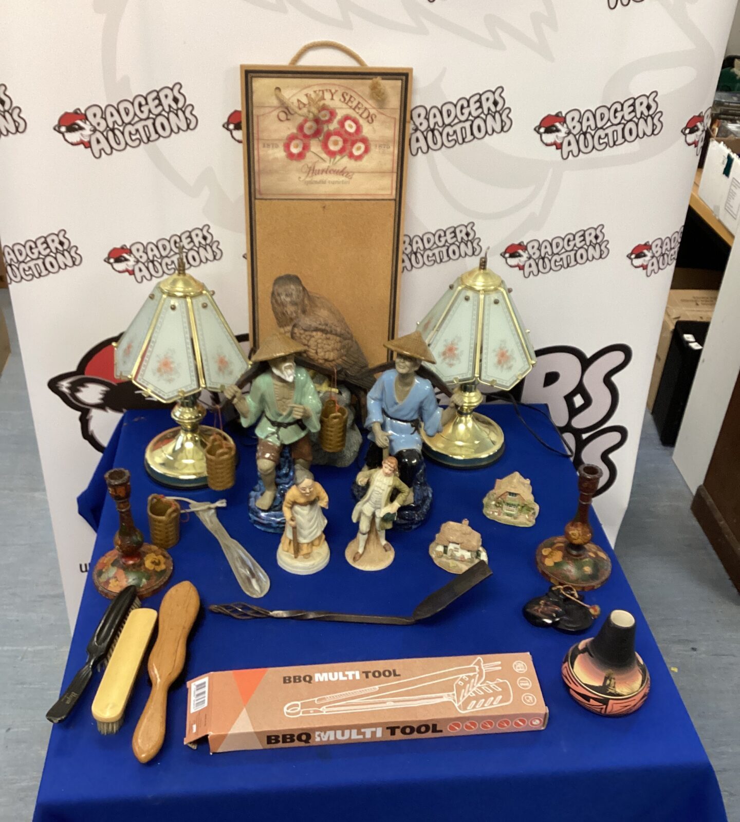 Box of mixed items inc Chinese Porcelain figurines