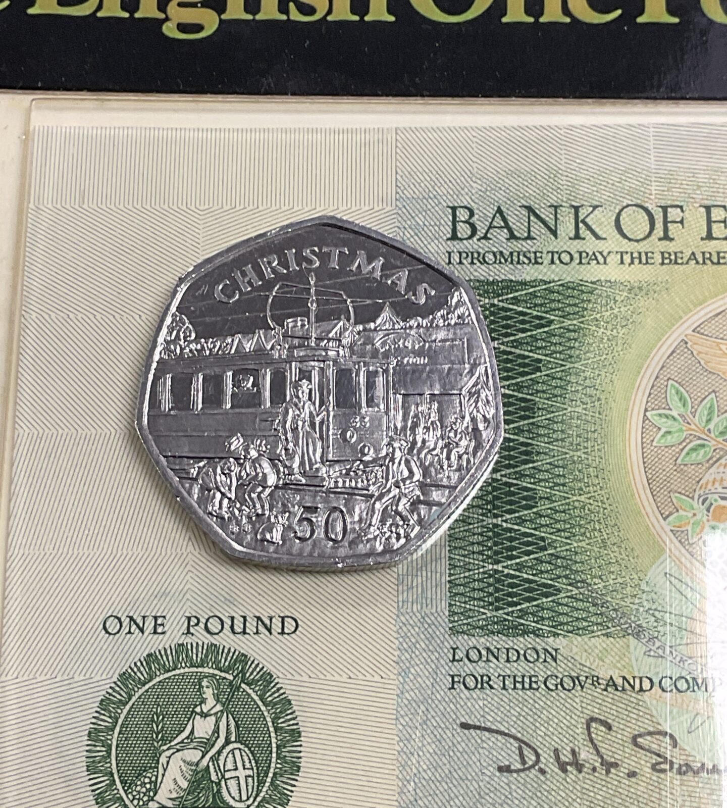 1989 iom christmas 50p and one pound note