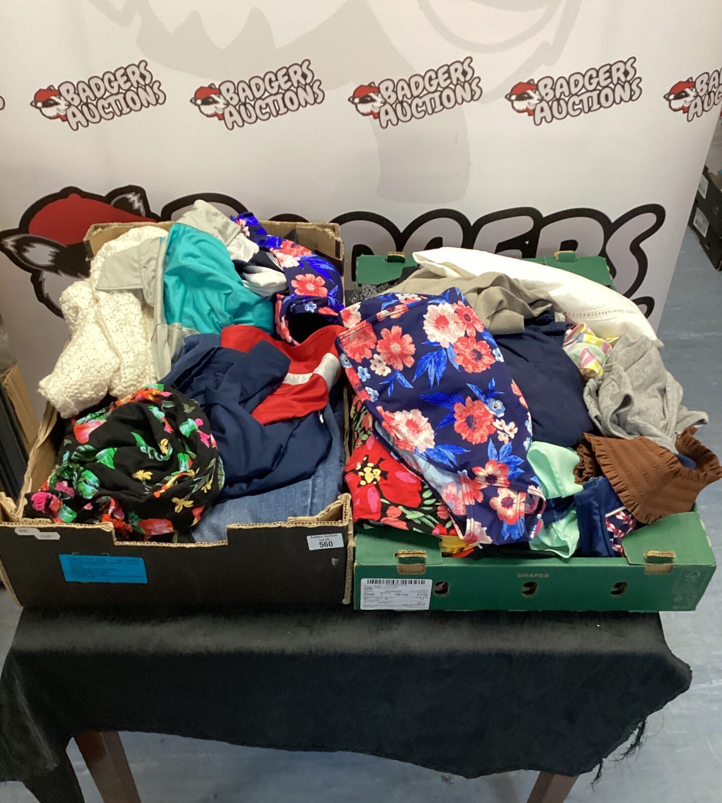 Two trays of mixed ladies clothing inc b. You bikini & pair of size 9 lee cooper safety trainers