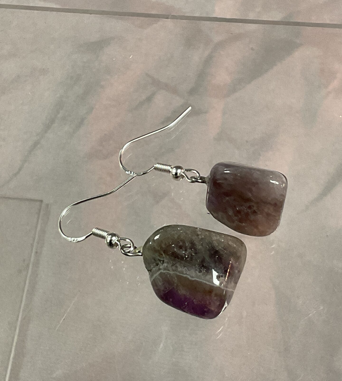 Pair of 925 silver stone drop earrings