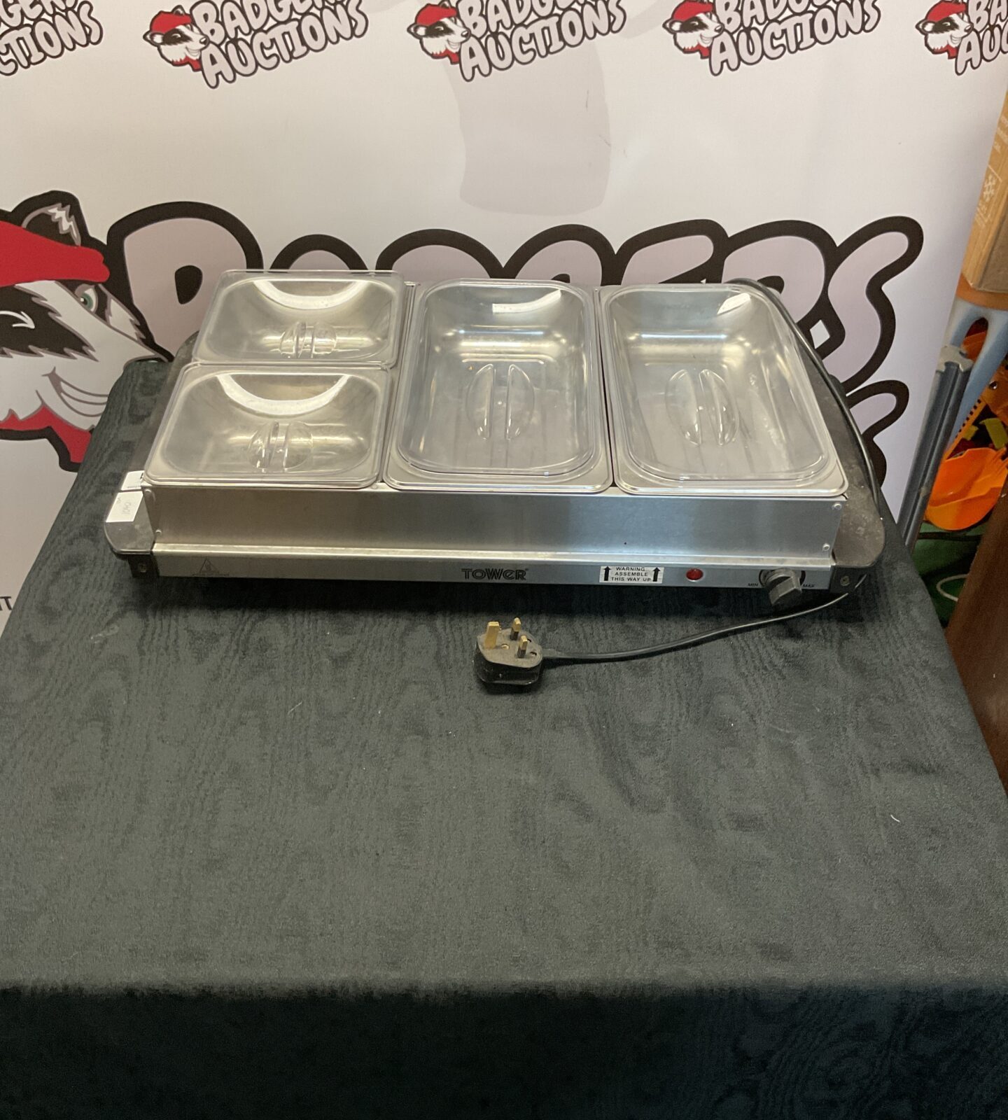 Tower stainless steel hot food serving tray