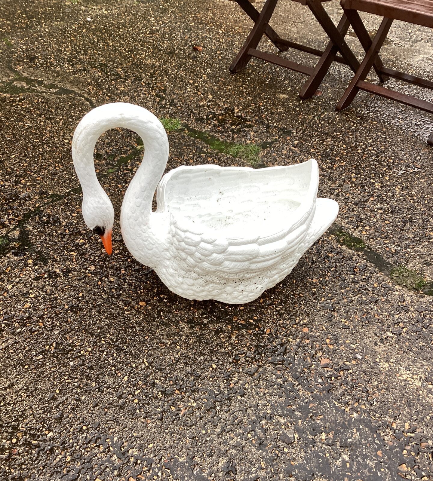 Plastic Swan Planter