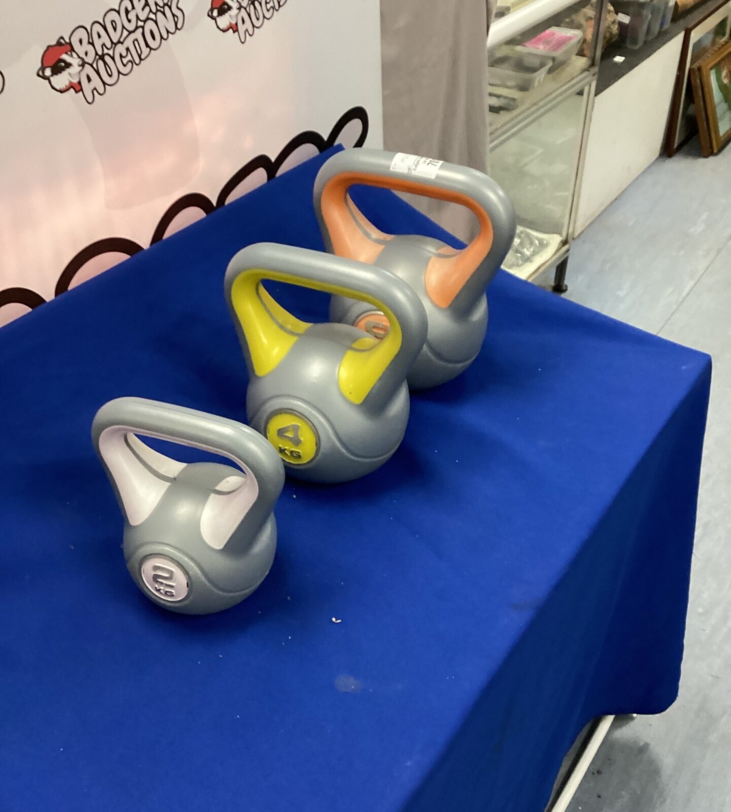 Three Kettle bell weights