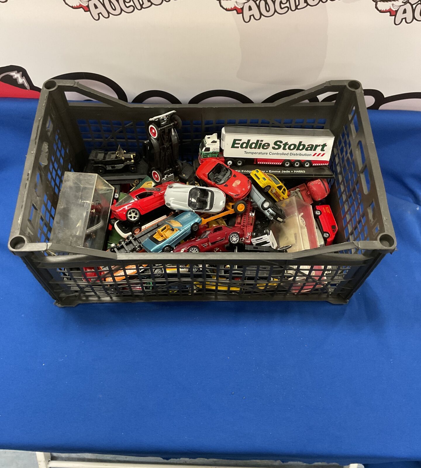 Crate of mixed diecast models inc burago and eddie stobart