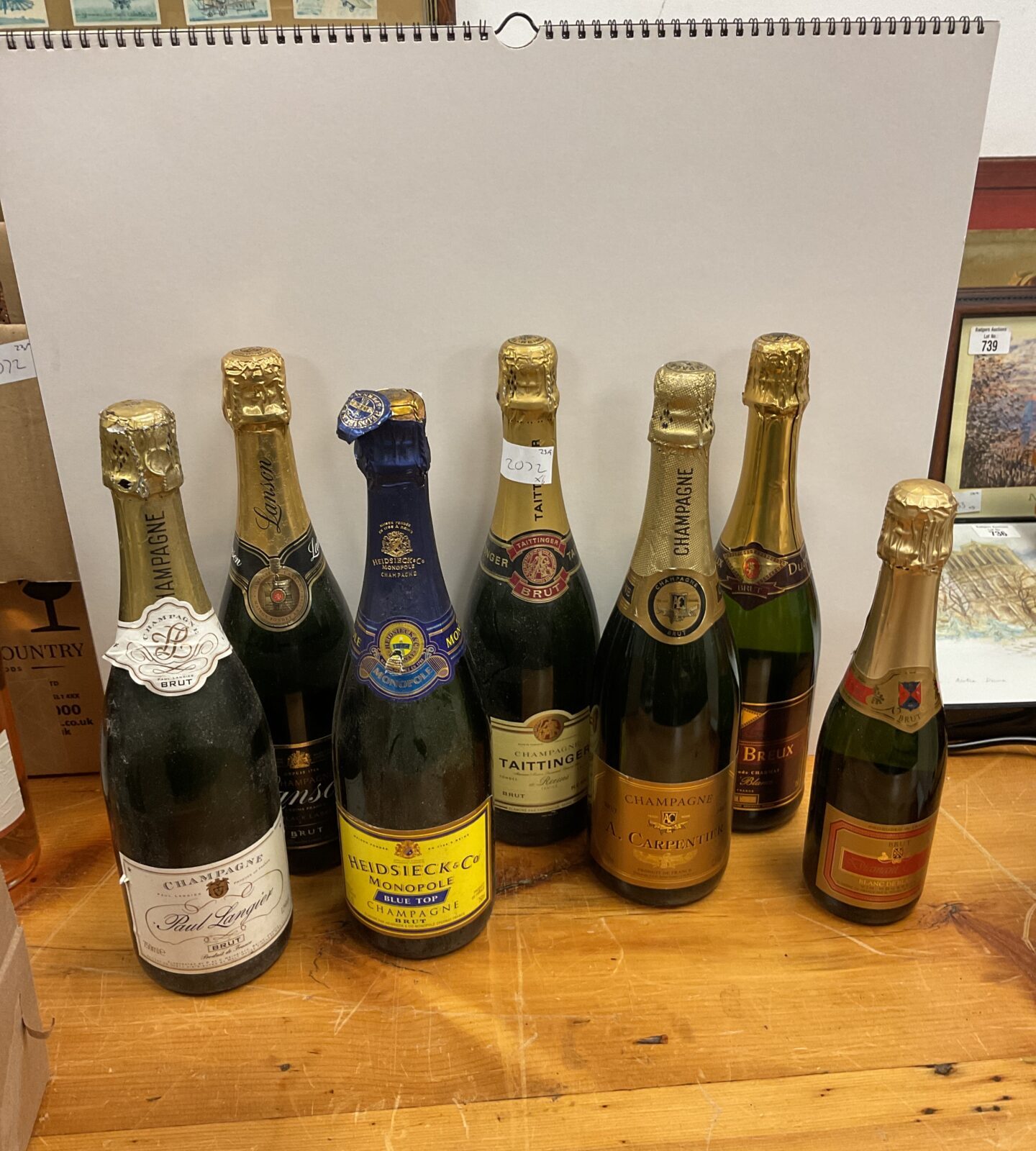 Seven bottles of champagne including heidsieck & taittinger