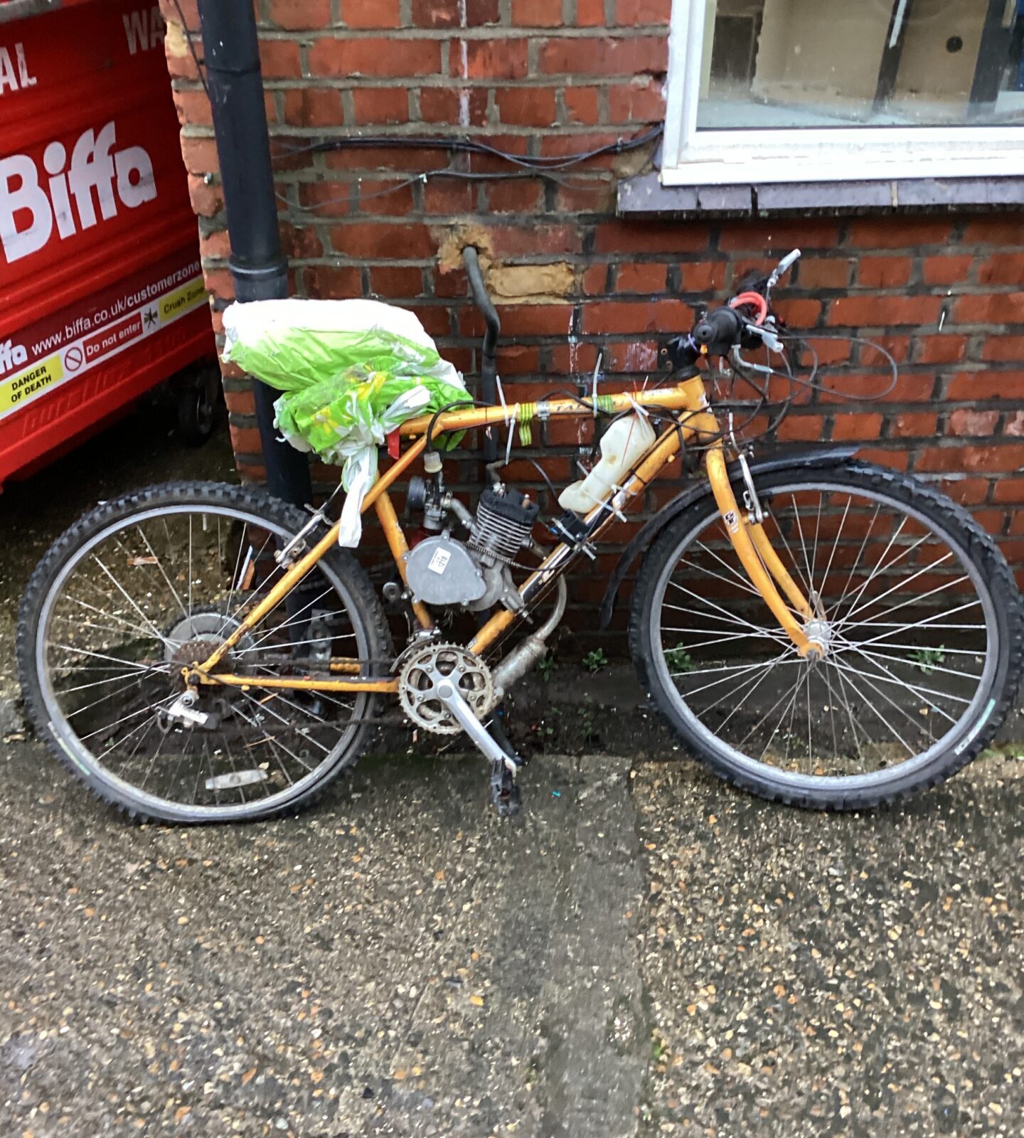 Petrol engine push bike moped